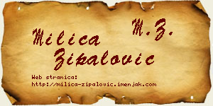 Milica Zipalović vizit kartica